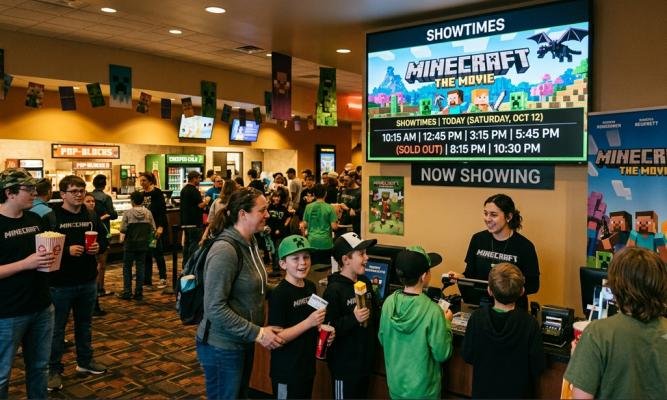 a minecraft movie showtimes