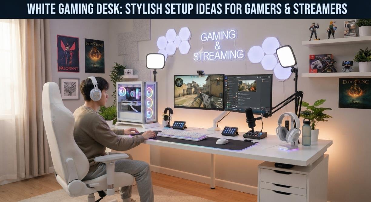 white gaming desk